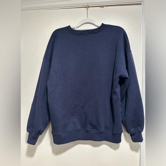 Paris On The Skate Unisex Sz:M Embroidered Appliqué Crewneck Navy Sweatshirt. - Picture 2 of 9